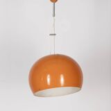 Vintage 70's chandelier in orange metal, italian design
