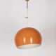Vintage 70's chandelier in orange metal, italian design