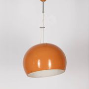 Vintage 70's chandelier in orange metal, italian design