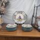 Henriot Quimper RM Octagonal Dessert Service Breton Couple Art Deco Style