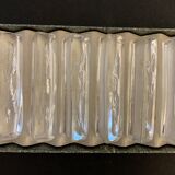 6 Striated and textured Daum crystal knife holders in their original box
