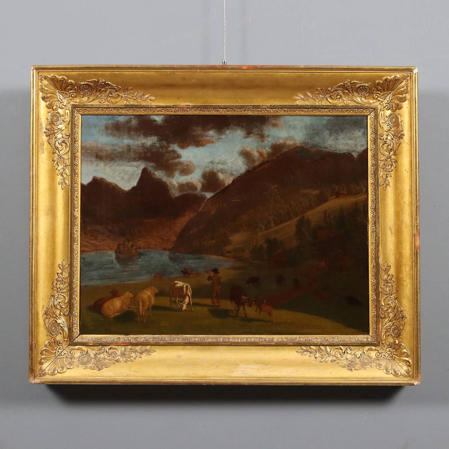 Peinture ancienne signée E. Rudolf Biedermann XIXe siècle
