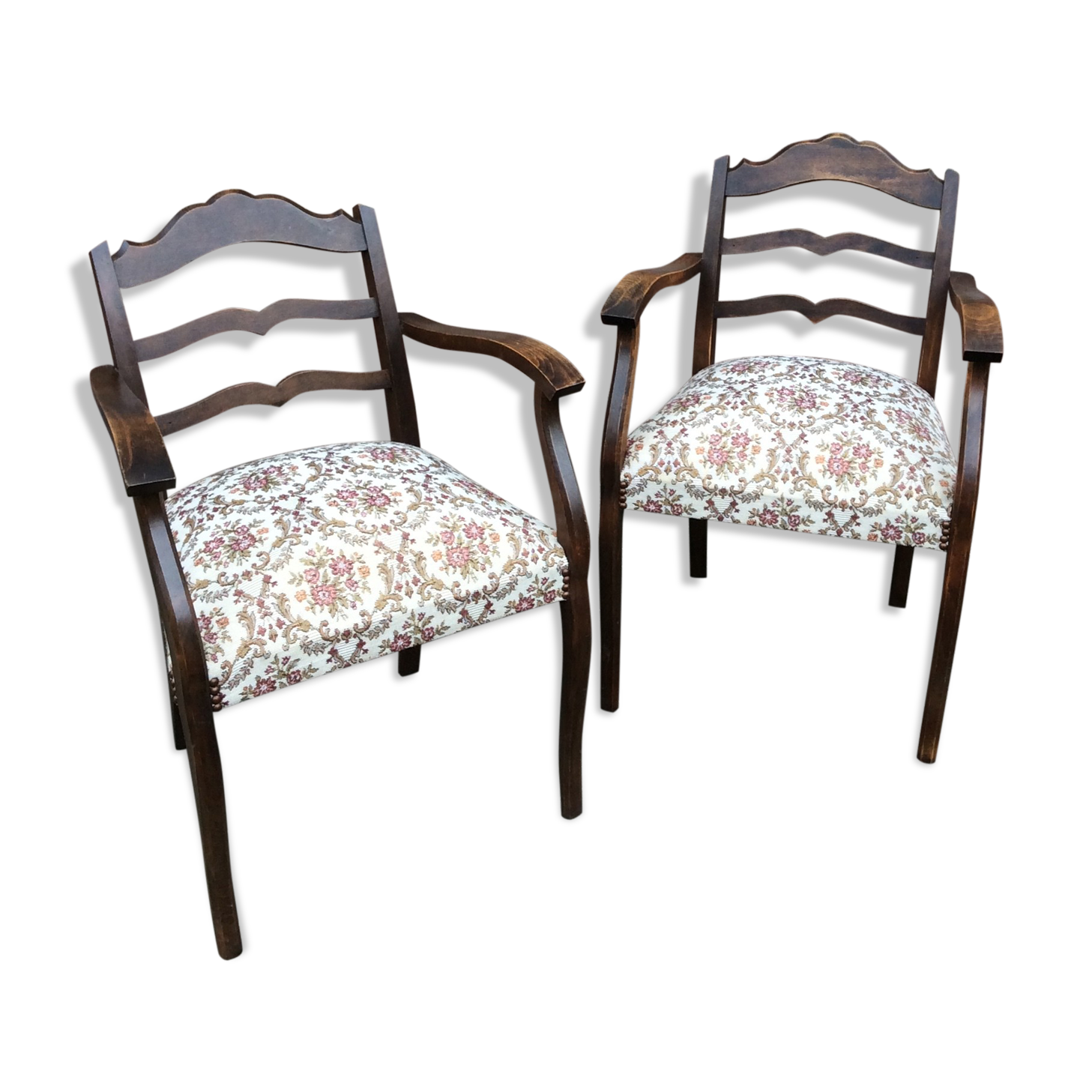 French lounge armchairs, 1950s, set of 2