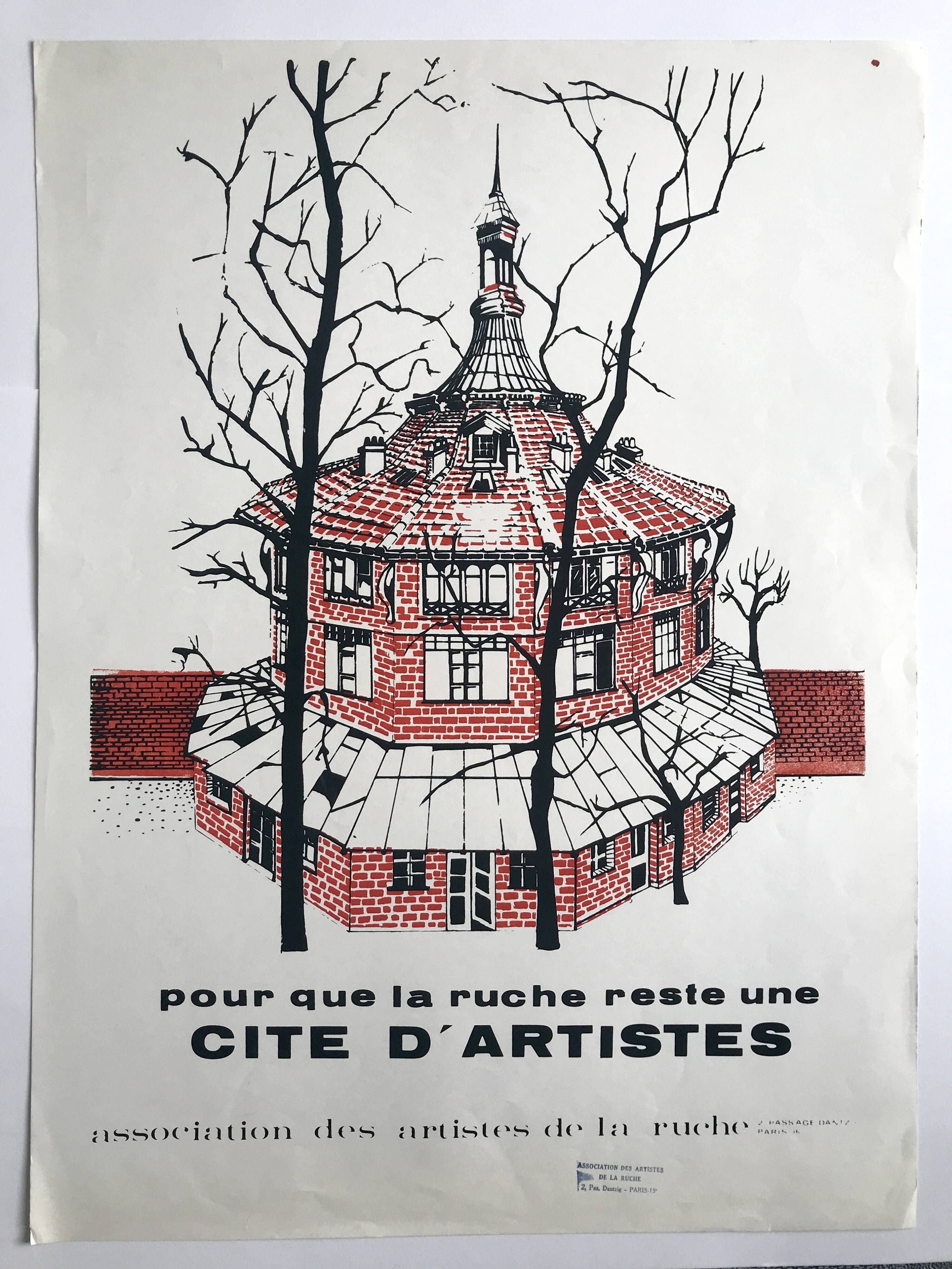 So that the Hive remains a City of Artists, 1970s. Original duotone poster