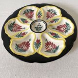 Hand-painted HB Quimper oyster plate
