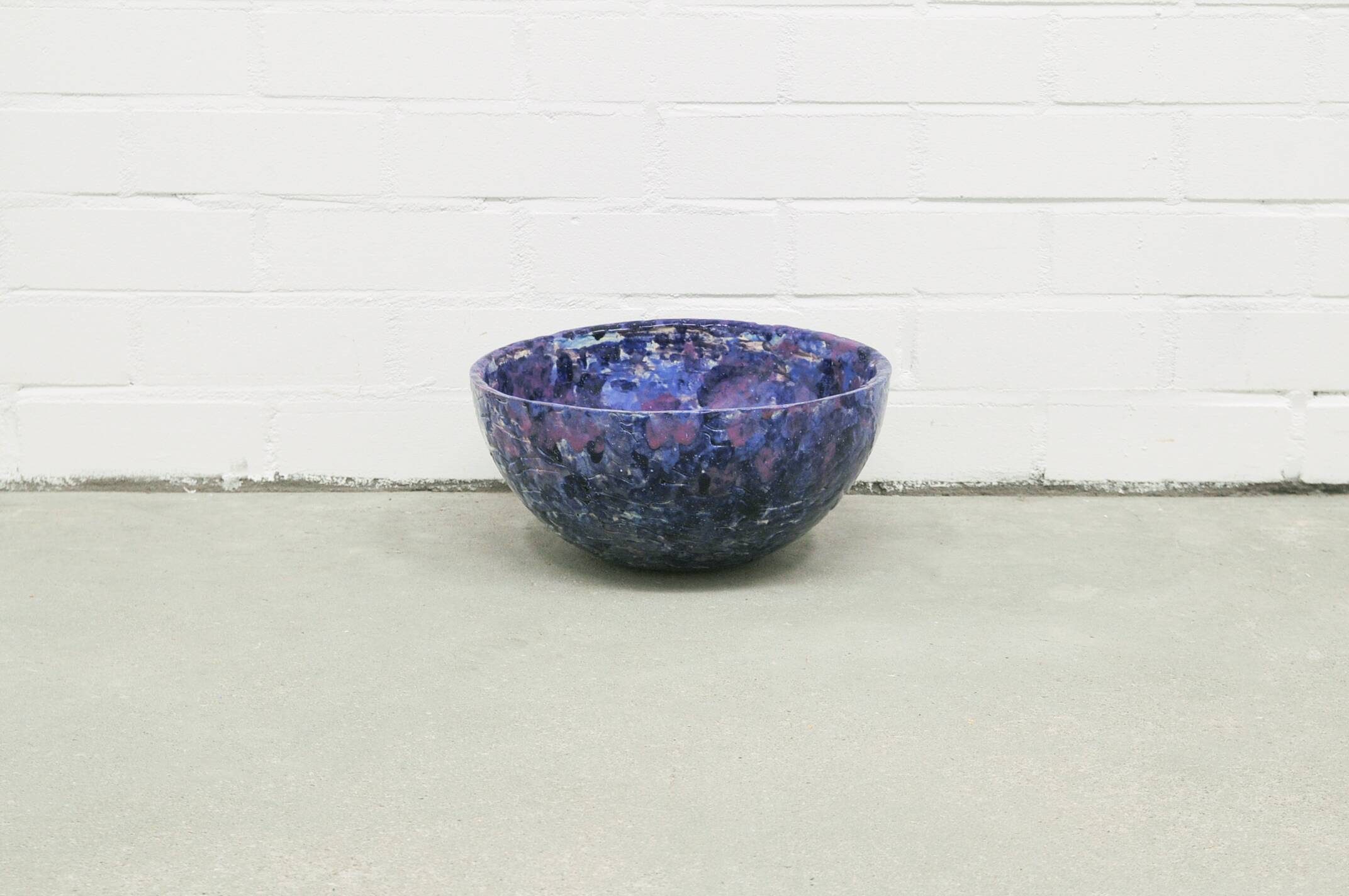 vintage large purple ceramic bowl