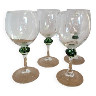 Four Luminarc balloon wine glasses