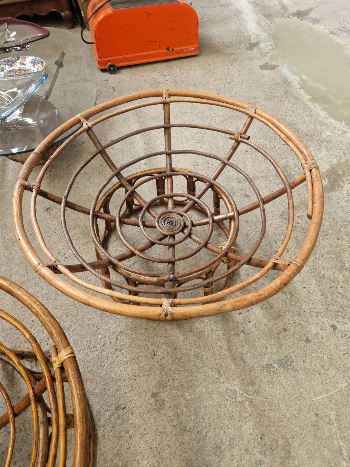 Rattan armchairs