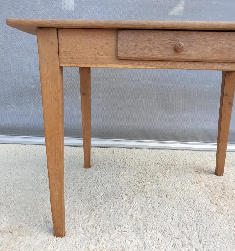 Office table campaign XIXth solid oak