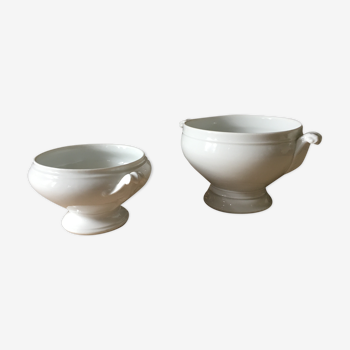 White broth bowl and salad bowl