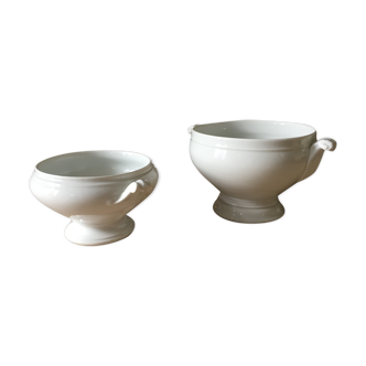 White broth bowl and salad bowl