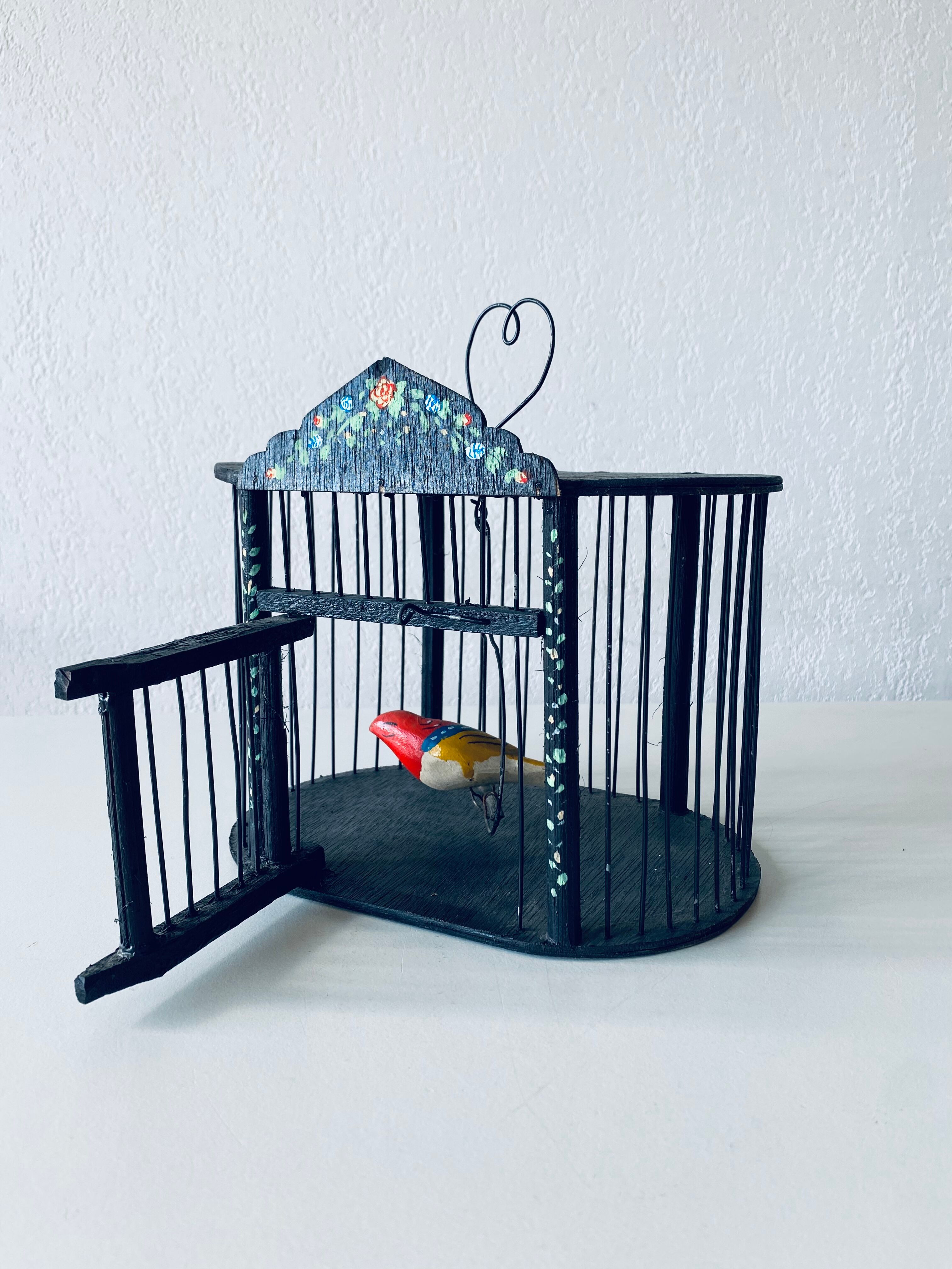 Vintage wooden birdcage