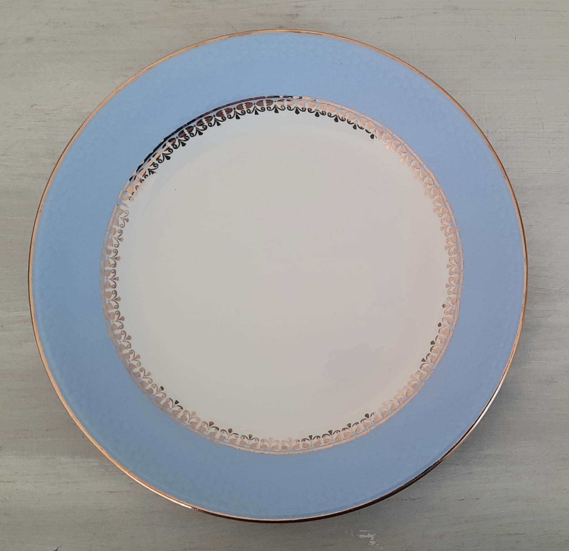 Flat Plates in Faience Café Gilbert by Moulin des Loups Vintage