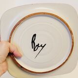 Olivier Roy Vallauris - 4 flat plates in vintage ceramic 1972