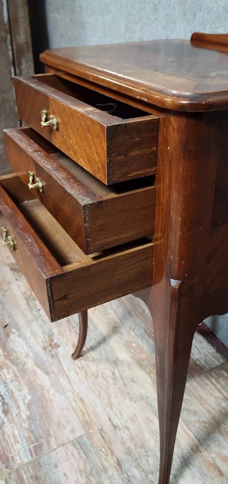 Louis XV style mahogany bedside table, circa 1900