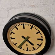 Large 1950s Bakelite East German Modernest Factory Clocks By GW ( Geratewerk Liepzig )