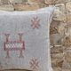 Housse de coussin en soie cactus gris : Coussin marocain tissé à la main