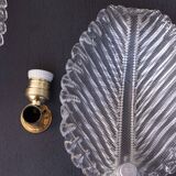 Set of 2 Wall light Trasparent Murano Glass Leave by Barovier e Toso, 1940s