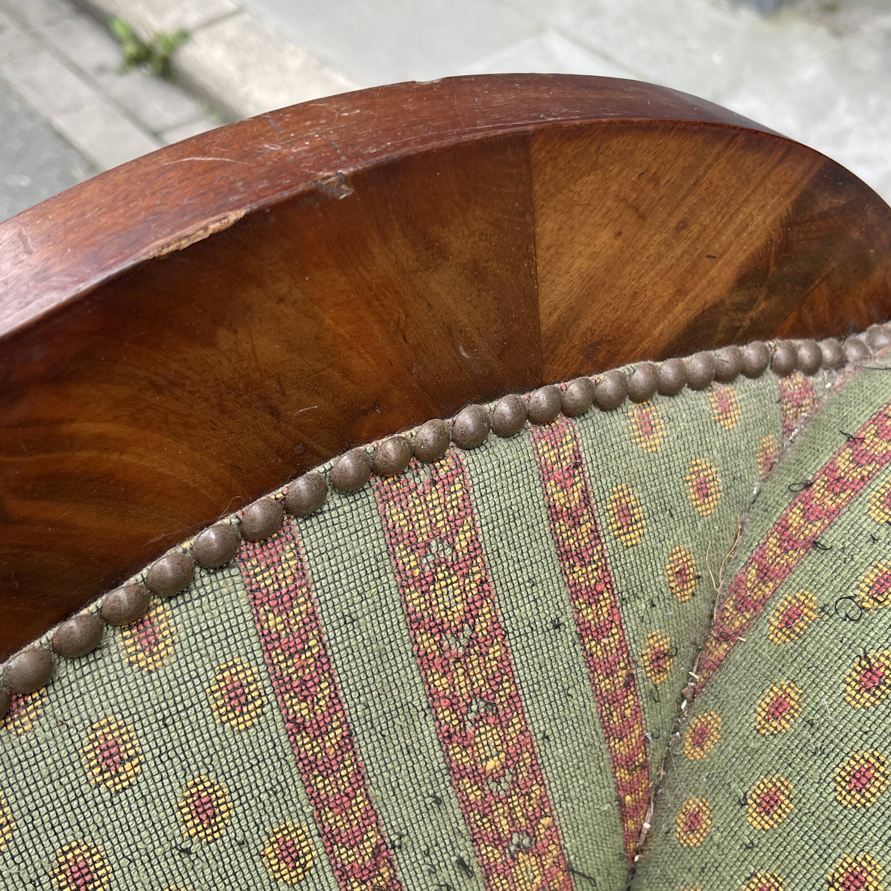 Antique Charles X style 'Gondola' type sofa to be restored, 19th century