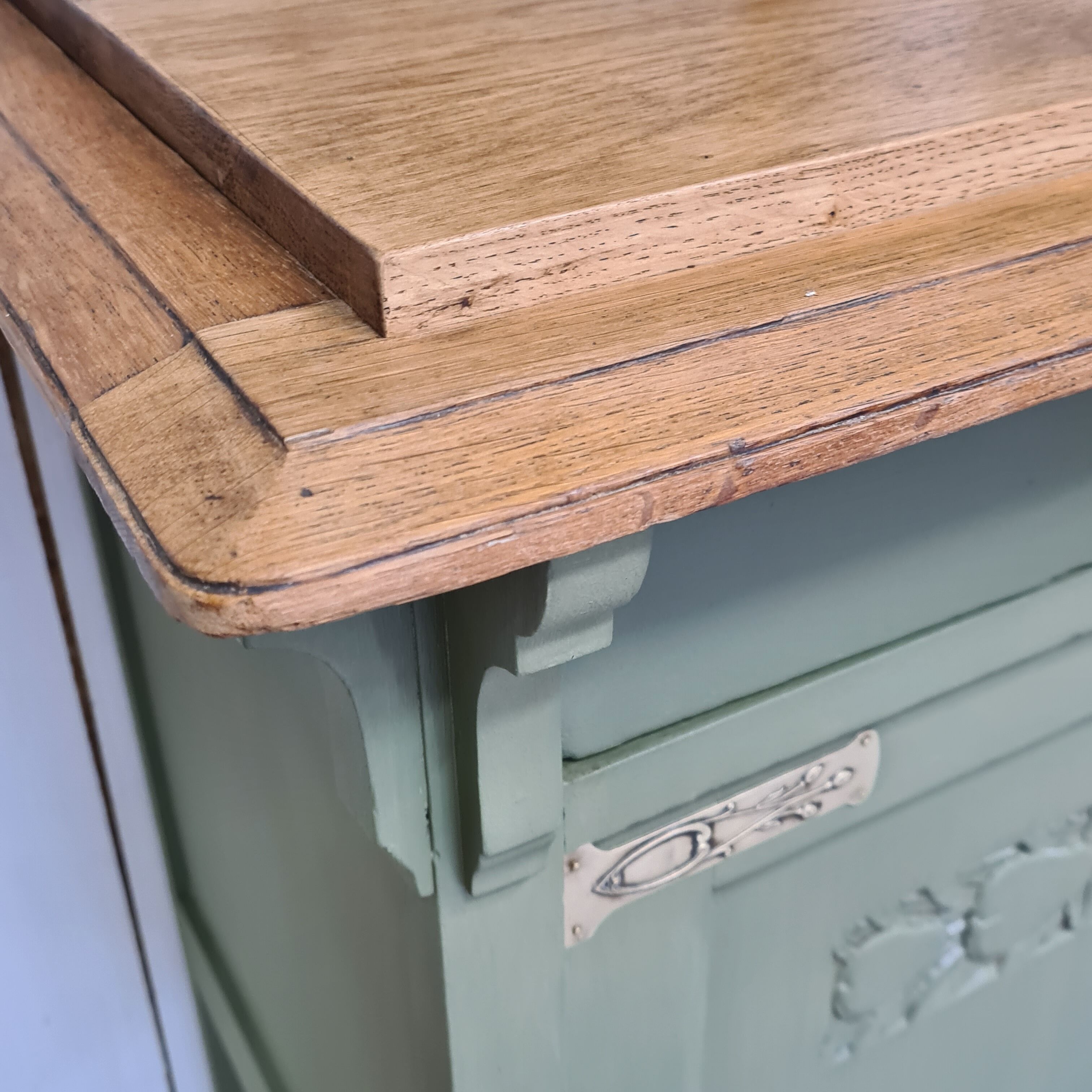 Old 2-door service console in restyled solid oak