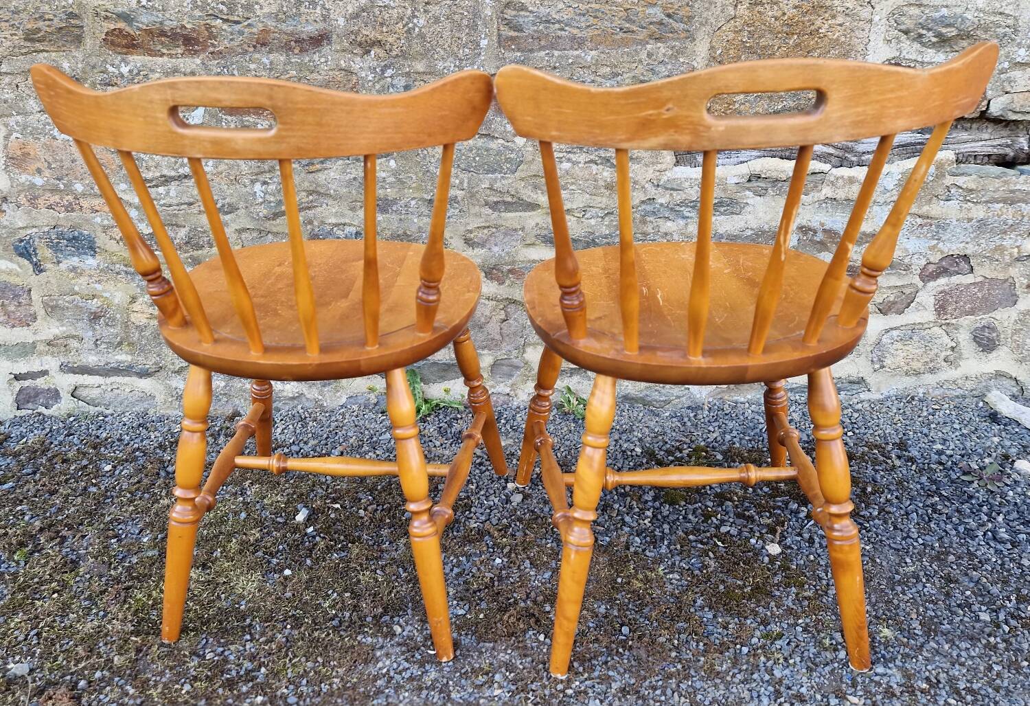 Pair of solid wood chairs 1963 by Nesto Sweden