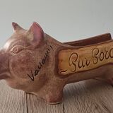 Cochon en grès, présentoir pour saucisson Vallauris