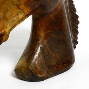 Decorative heavy lifelike 1960's horse head sculpture in brown soapstone