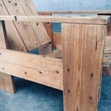 The Stijl Movement Dutch Pine Crate Chair attributed to Gerrit Rietveld, 1960s