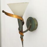 Italian metal and shortbread glass wall lamp