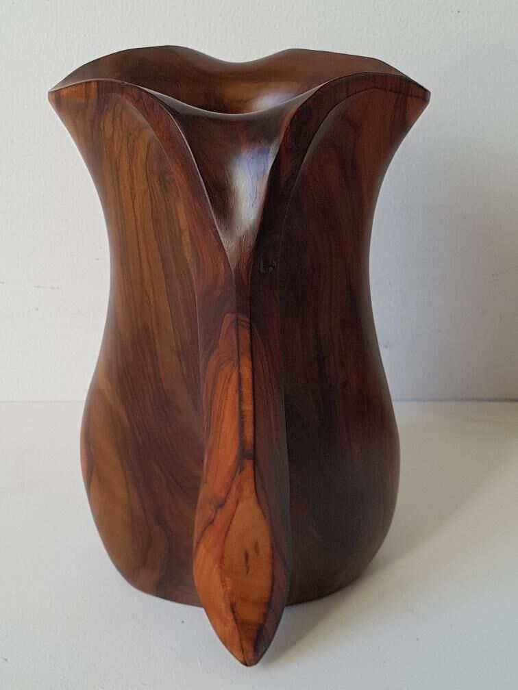Pitcher in years 50/60 olive wood