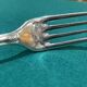 Set of 4 large silver-plated metal forks by Christofle, Malmaison model.