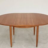Round extending table, light oak, East Germany, 1960s