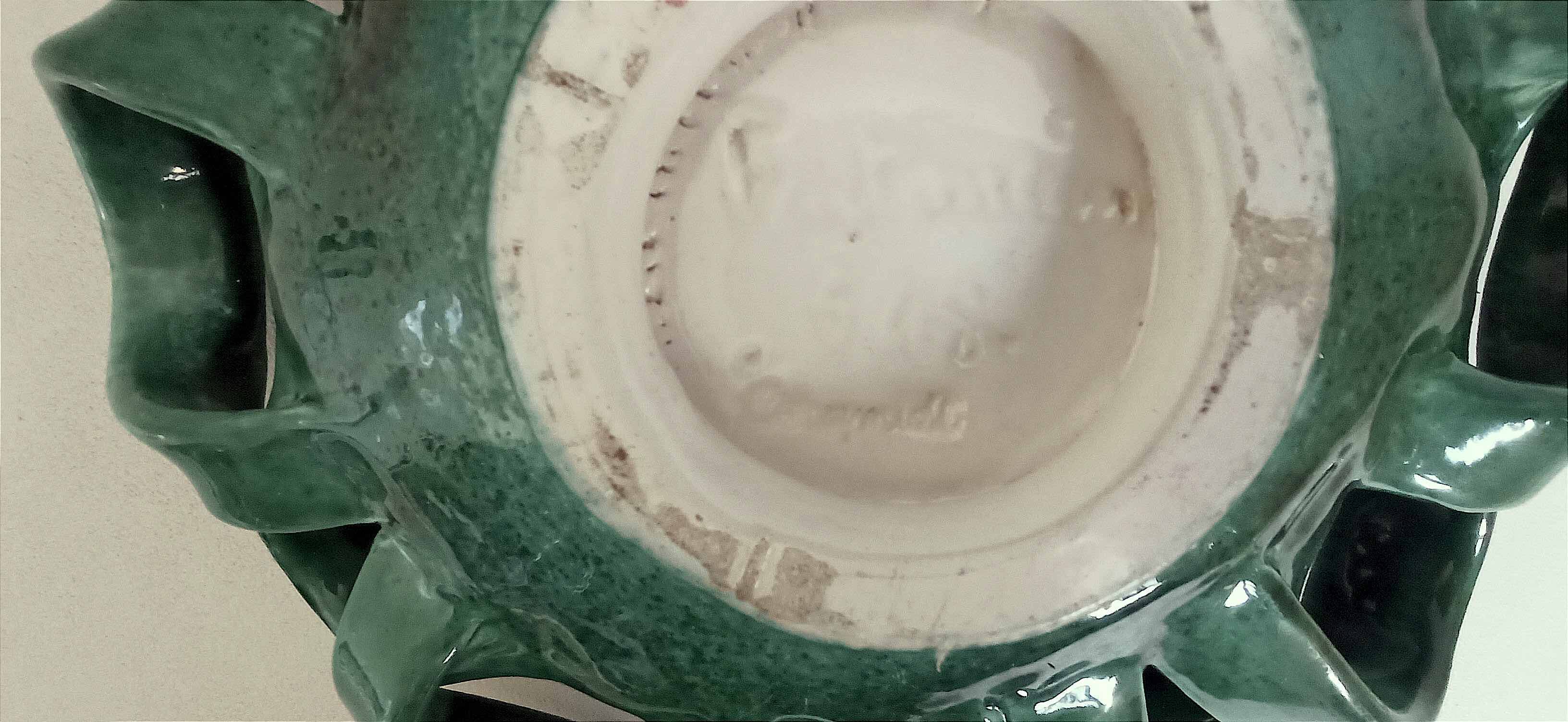 Fruit bowl or woven ceramic pocket tray signed Ceramid 1960s Diameter 32.3 m