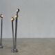 Paire de rares lampadaires chromés de Jules Dewaele