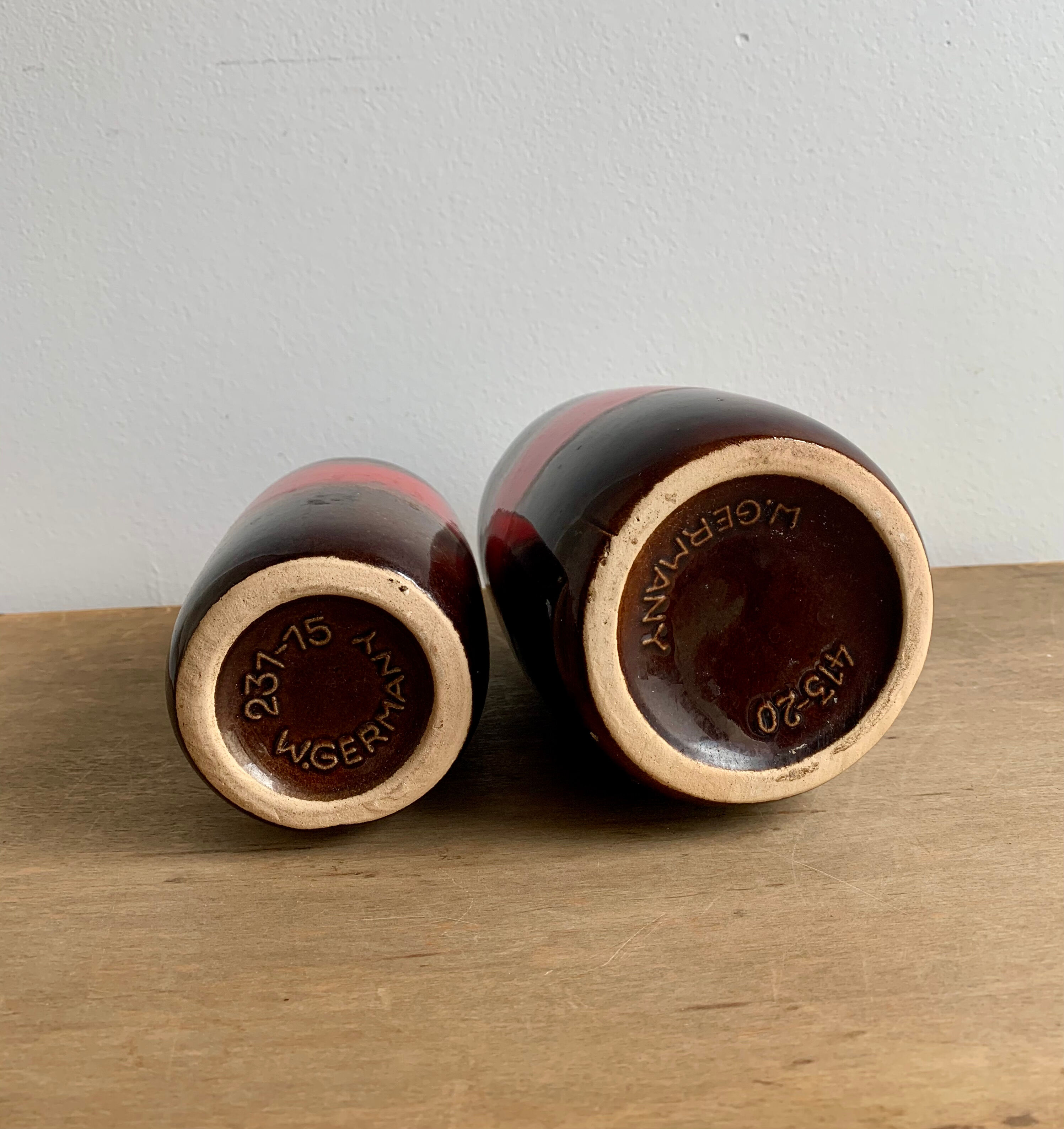 West Germany pottery vases, 1960