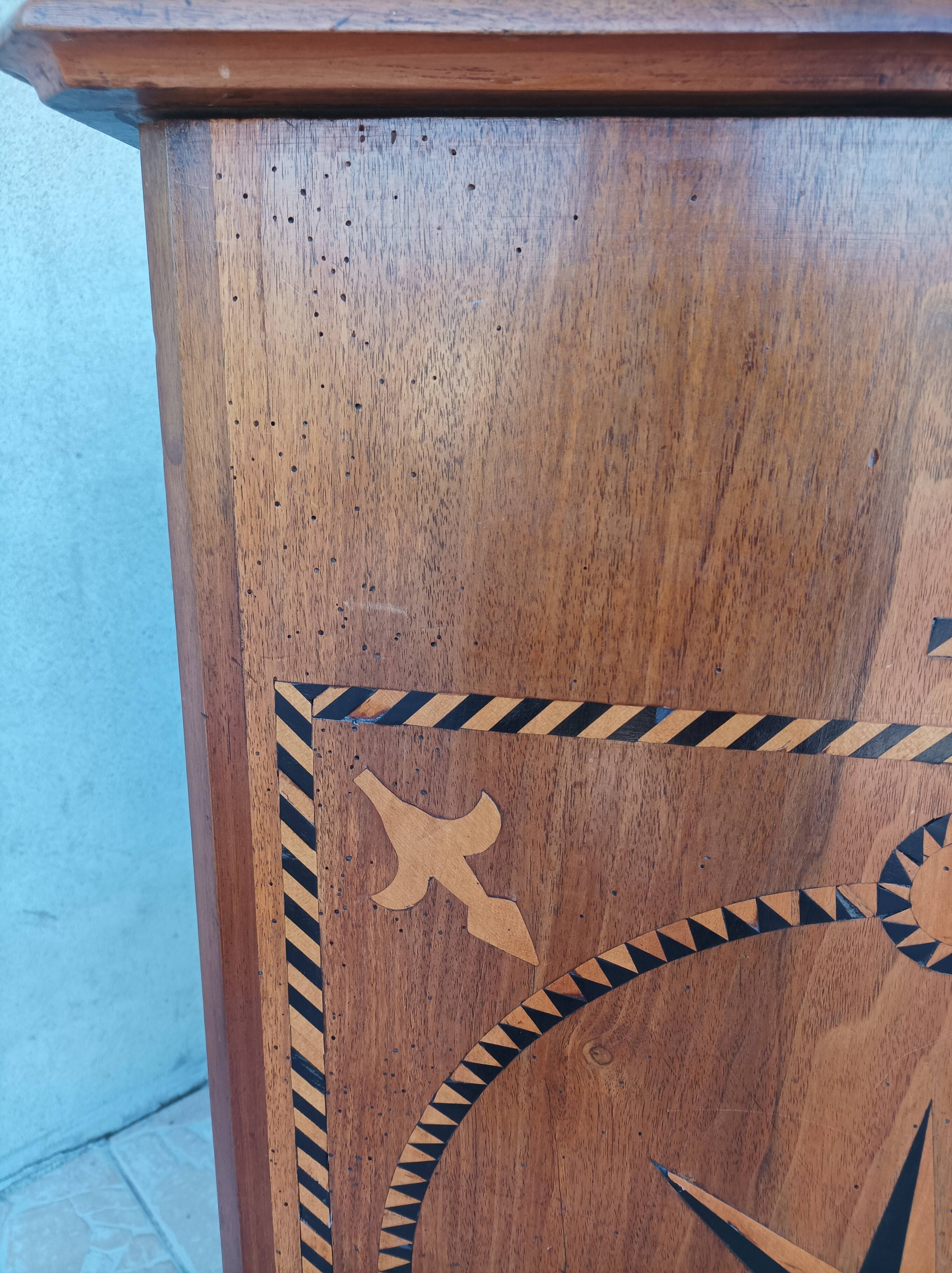 Inlaid walnut entryway sideboard