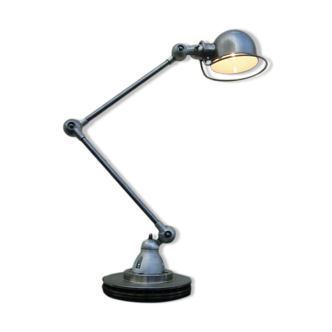 Vintage brushed articulated lamp JIELDE 2 arms of Jean Louis Domecq France 1960