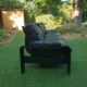 1970s leather three-seater sofa