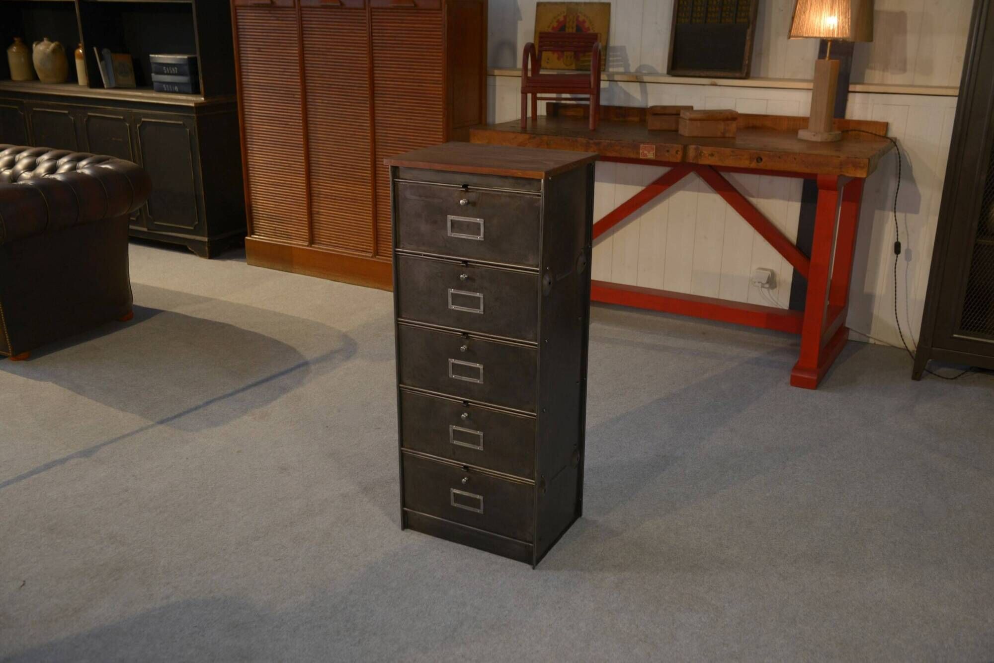 Ronéo 1-column, 5-flap cabinet, French work, circa 1950