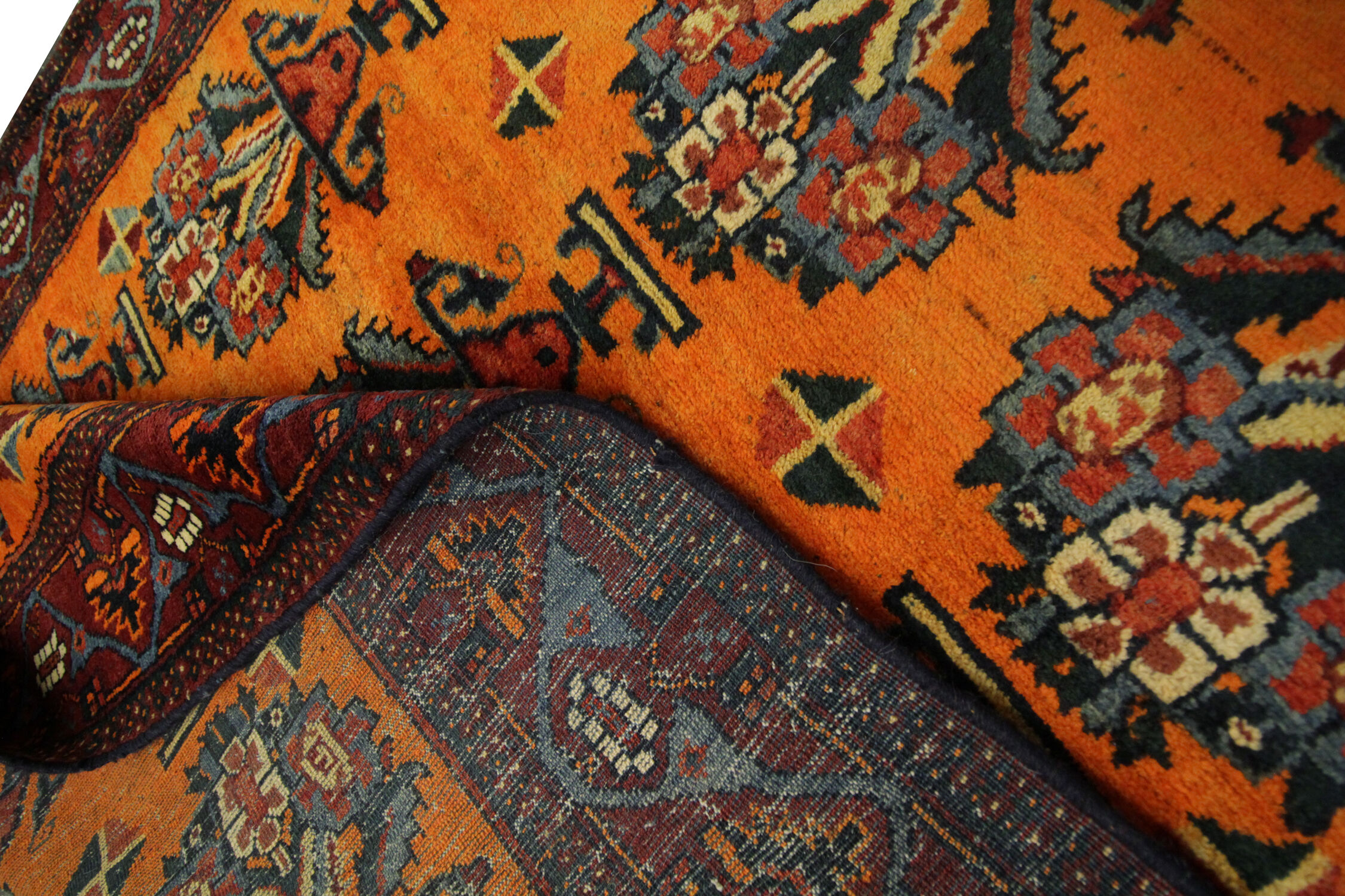 Handmade antique afshar tribe persian rug 114x243cm