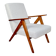 Vintage armchair B-310 VAR white structural boucle 1970s - beech-coloured wood