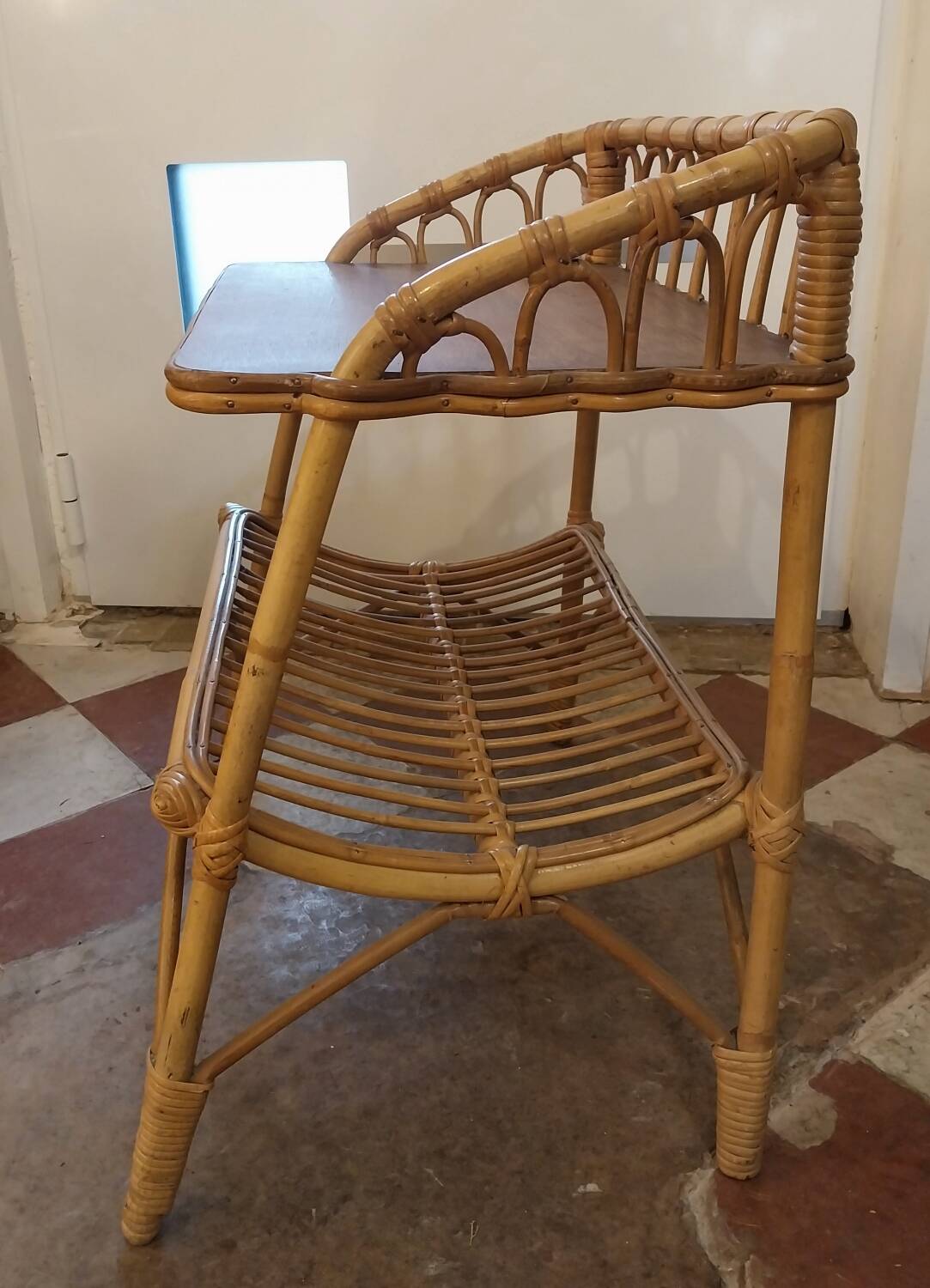 Rattan bedside table