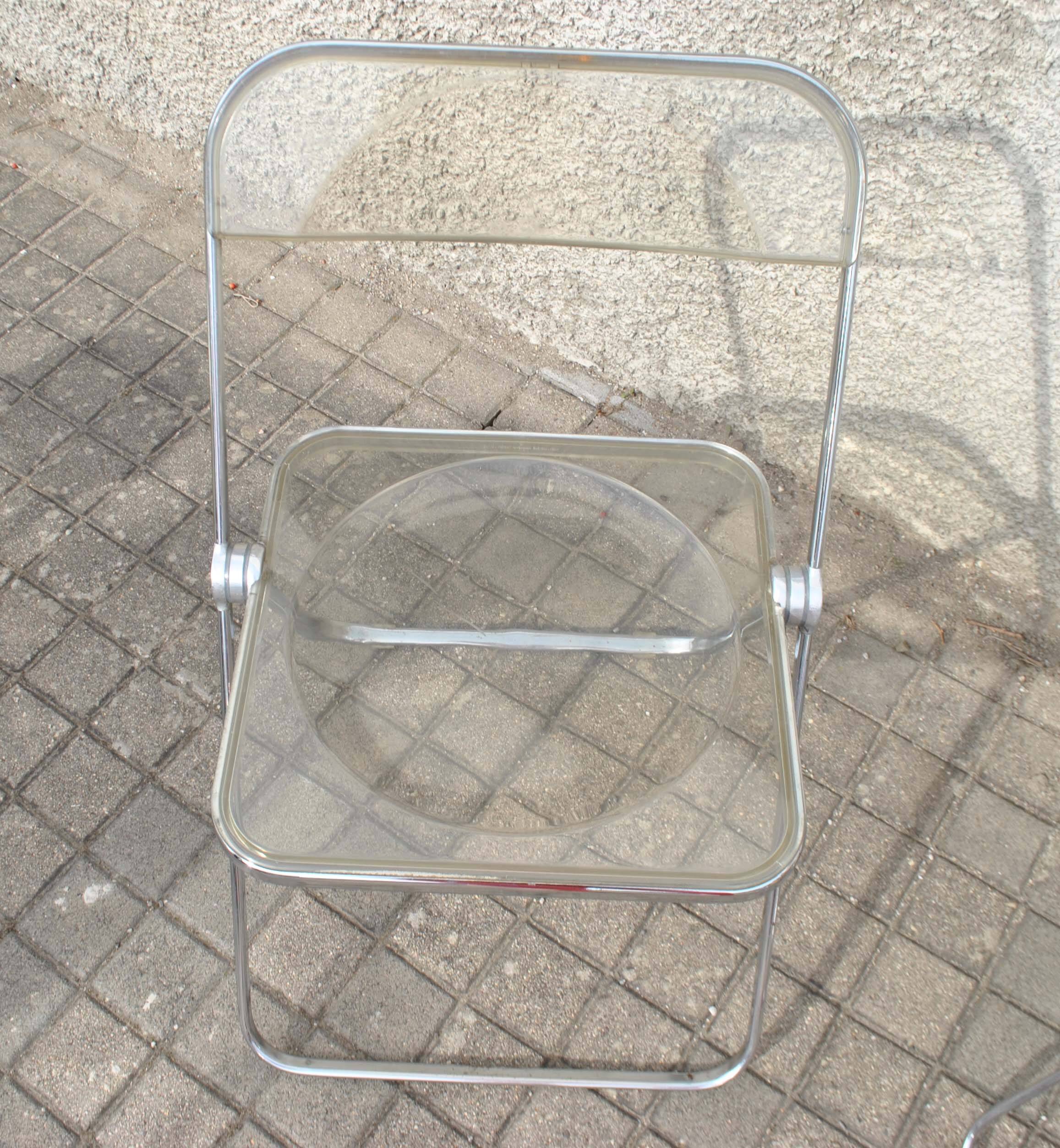Set of 2 vintage DESIGN PLIA chairs by Giancarlo Piretti for Castelli Italy 1960s