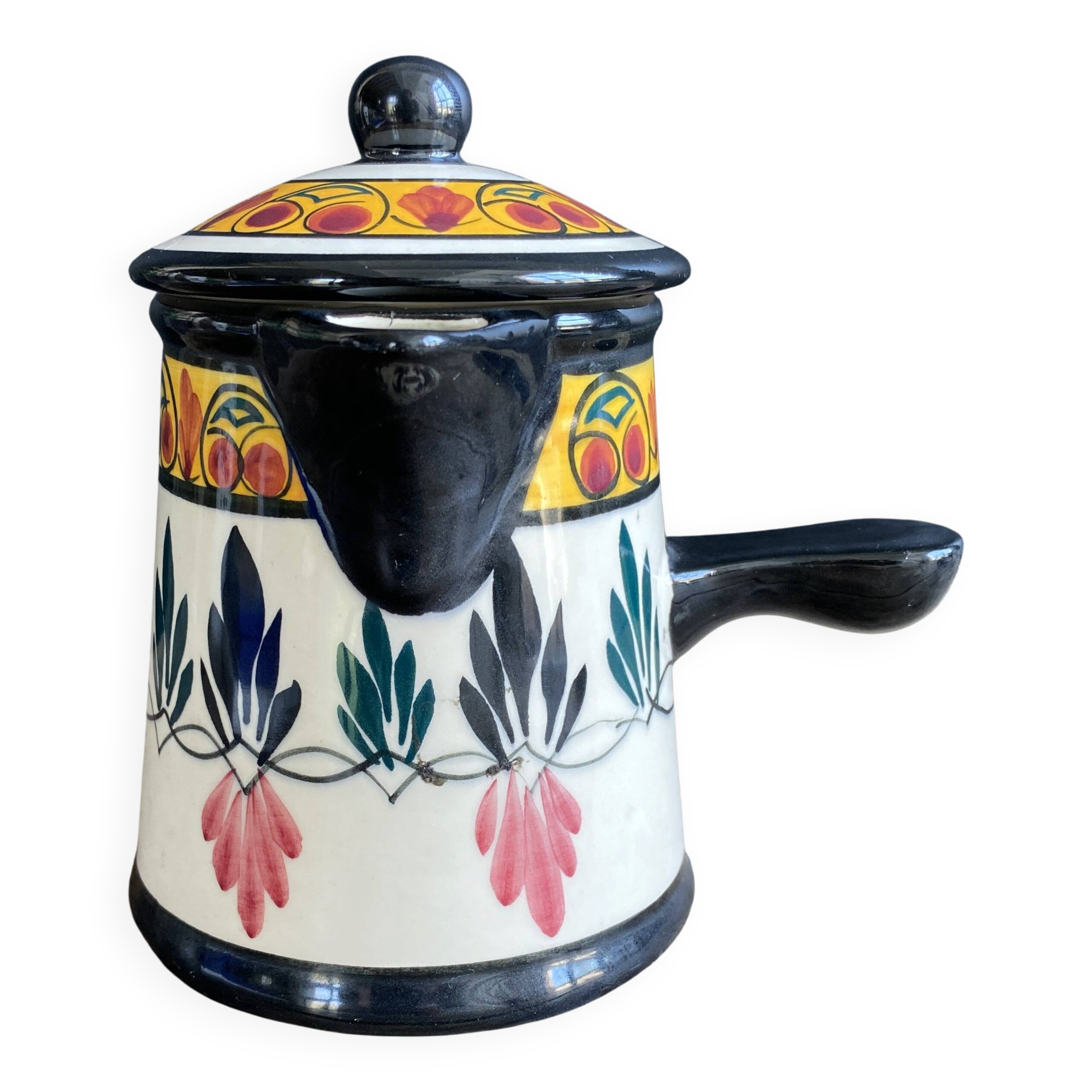 Superb authentic jug / chocolate pot from the Saint-Jean factory.