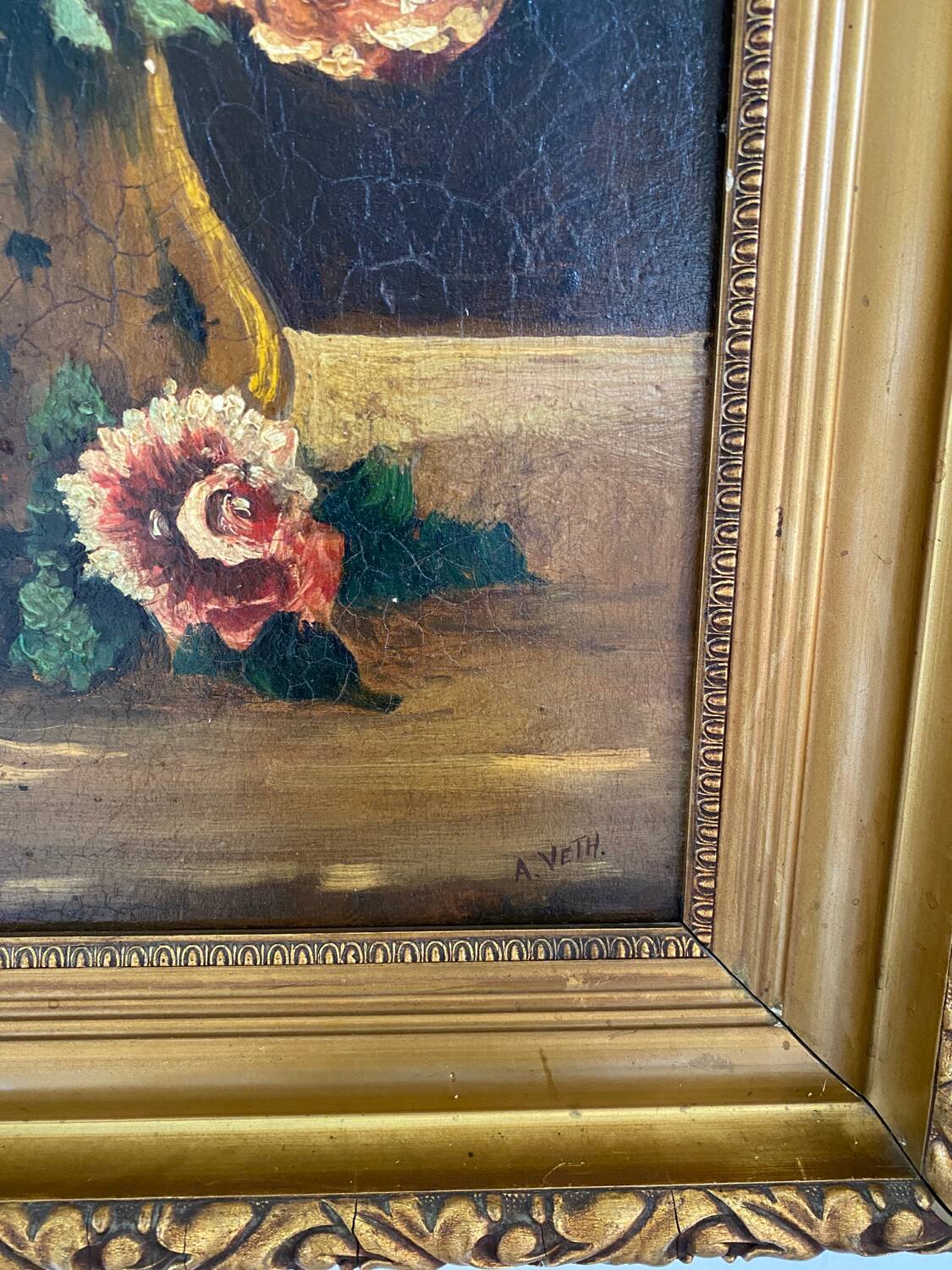 Nature morte bouquet de roses de Veth