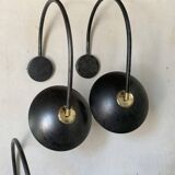 Pair of vintage black wall lights