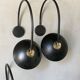 Paire d’appliques murales vintage noires