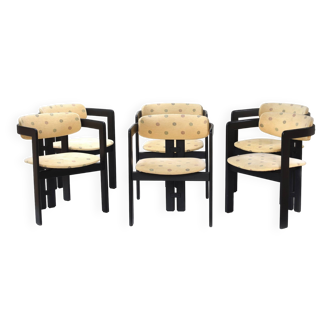 Suite de 6 chaises "Pamplona" de Augusto Savini édition Pozzi 1965