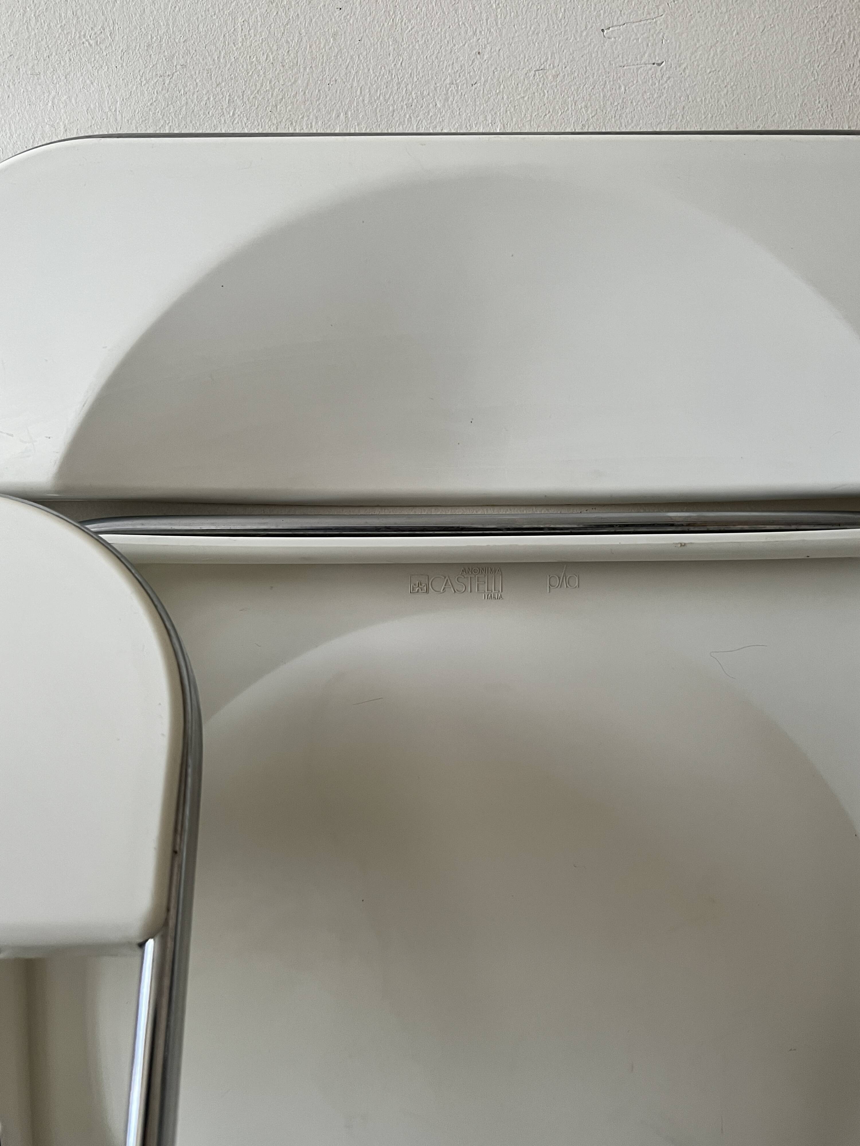 4 folding chairs Plia by Giancarlo Piretti, Castelli edition, design 1970