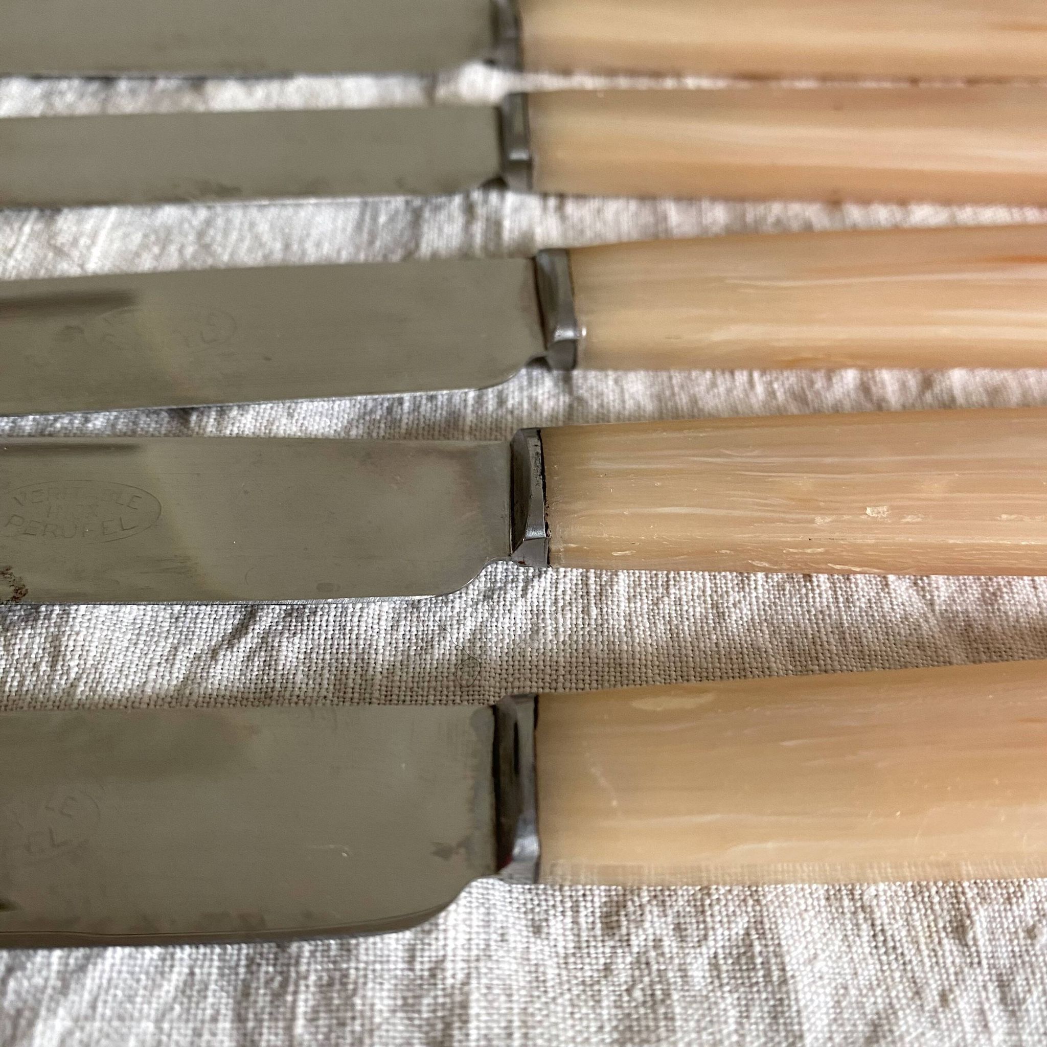 Vintage resin and stainless steel knives